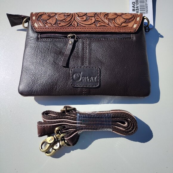 Tooled handbag cattle hair nwt - Picture 2 of 3